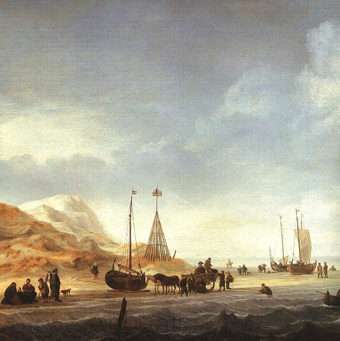 Simon de Vlieger A Beach with Shipping Offshore